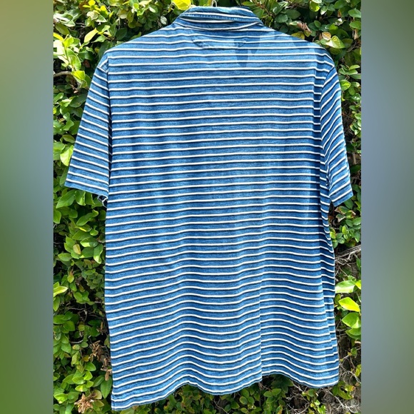 Vintage RALPH LAUREN Polo XL Shirt Anchor Logo Pocket Blue Stripe Short Sleeve - Picture 4 of 5